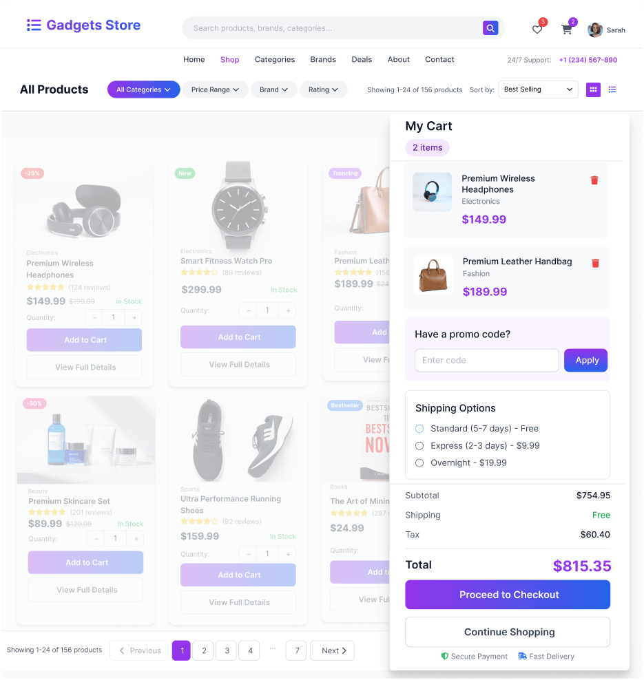 Slide-Out Side Cart for WooCommerce