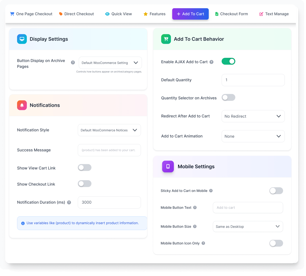 WooCommerce Add to Cart Behavior Management