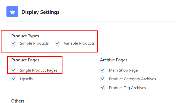 Choose Single Product Pages