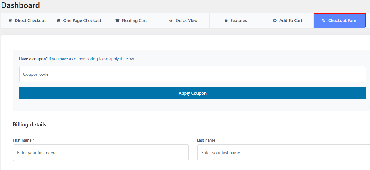 Customize the Popup Checkout Form