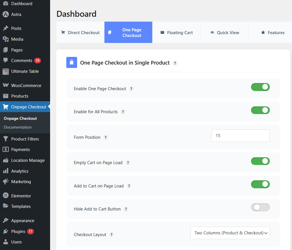 Explore Additional Settings of onepage checkout plugin