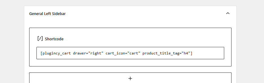 Insert the shortcode to add a menu cart with drawer