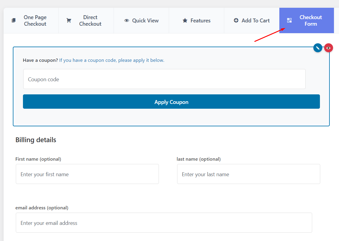 Navigate to Checkout Form Management