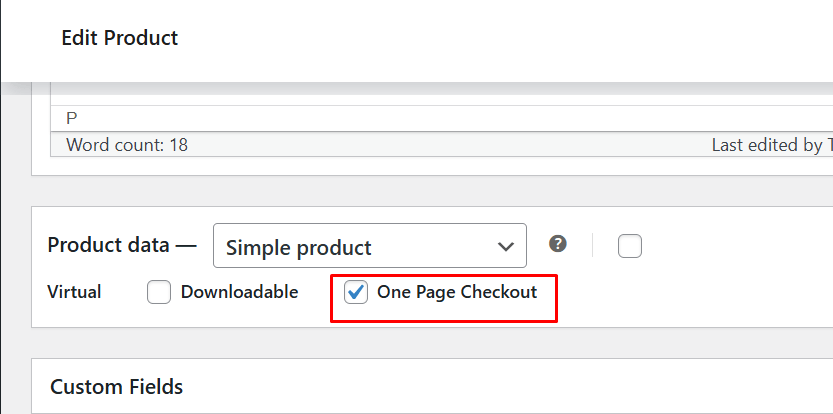 Turn on the One Page Checkout option.