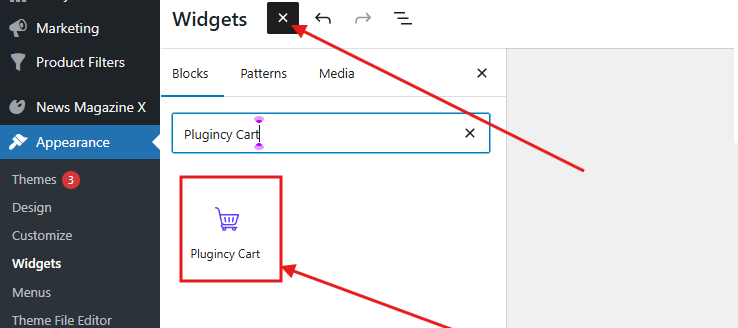 Use Elementor Plugincy Cart Widget to add a menu cart with drawer
