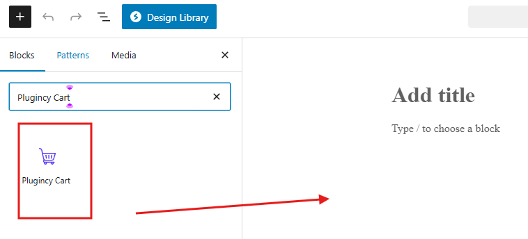 Use Plugincy Cart Blocks to add a menu cart with drawer