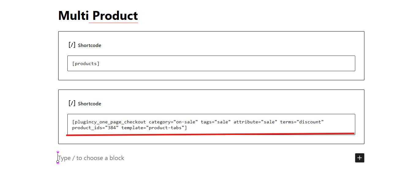 installing one page checkout Using the Shortcode