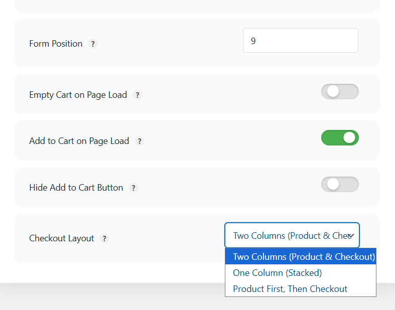 adjust settings to control checkout works