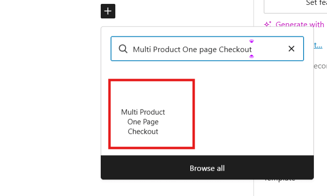 set up one page checkout Using WordPress Blocks